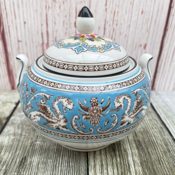 Wedgwood Turquoise Florentine Lidded Sugar Dish (Tea Set)